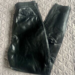 Strategé Pour Le Sport 100% Genuine Leather Pants 7/8 High Waisted Streetwear